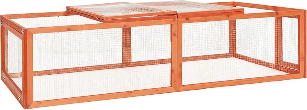 vidaXL Cușcă de iepuri, 183 x 90 x 46,5 cm, lemn masiv de brad