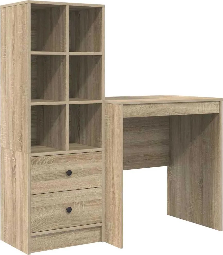 vidaXL Birou cu sertar 2 pcs Stejar Sonoma