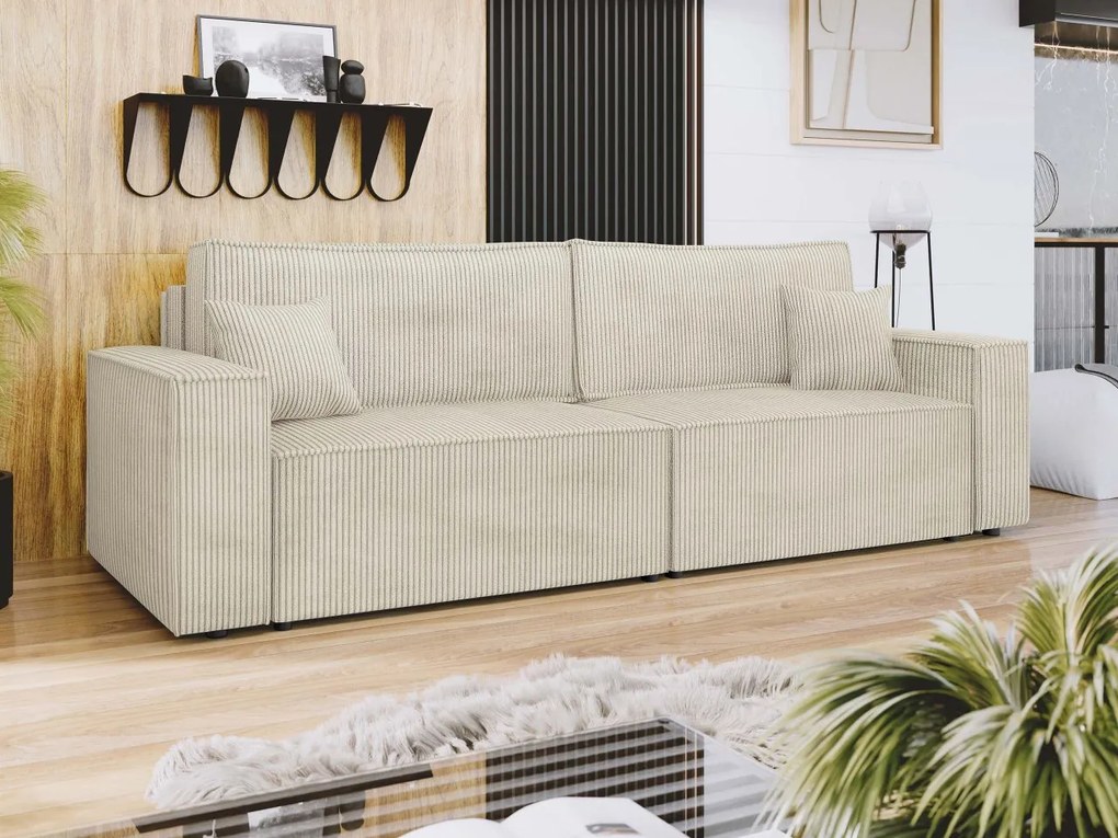 Canapea extensibilă Kasuna Sztruks (crem) (cu sp. depozitare). Promo -16%. 1105546