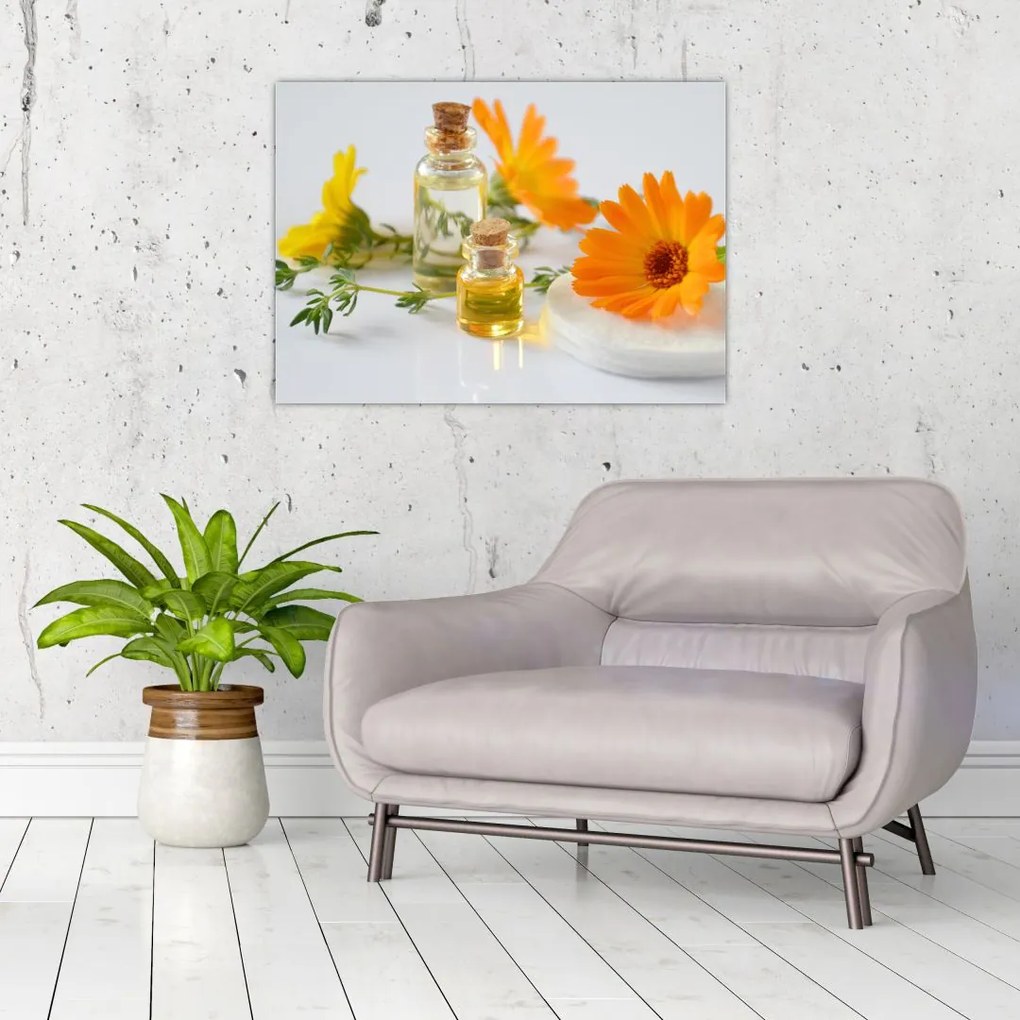 Tablou cu flori portocalii (70x50 cm)