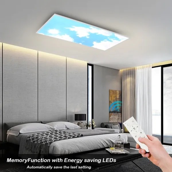 Brilagi -LED Plafonieră LED reglabilă SLIMFRAME SKY LED/80W/230V 120x60 cm argintiu/albastru+telecomandă