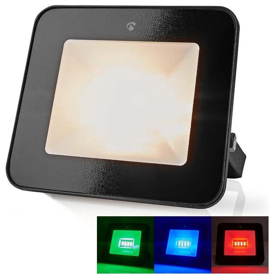 Proiector LED RGBW SmartLife LED/20W/230V Wi-Fi IP65 Nedis WIFILOFC20FBK