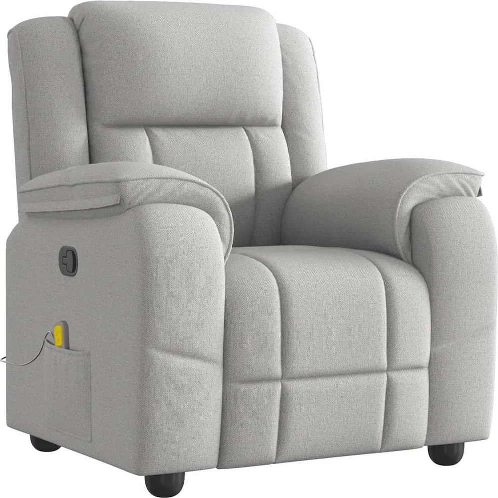 vidaXL Scaun de masaj cu țesătură gri nor