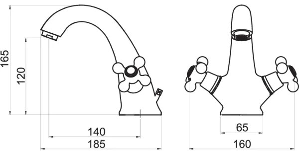 FERRO - Baterie pentru lavoar ANTICA bronz