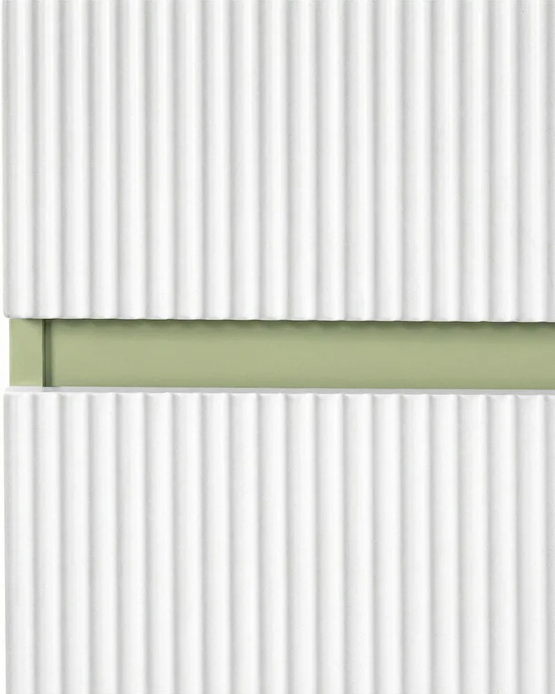 Trent suspendat dulap lateral lumina verde-alb