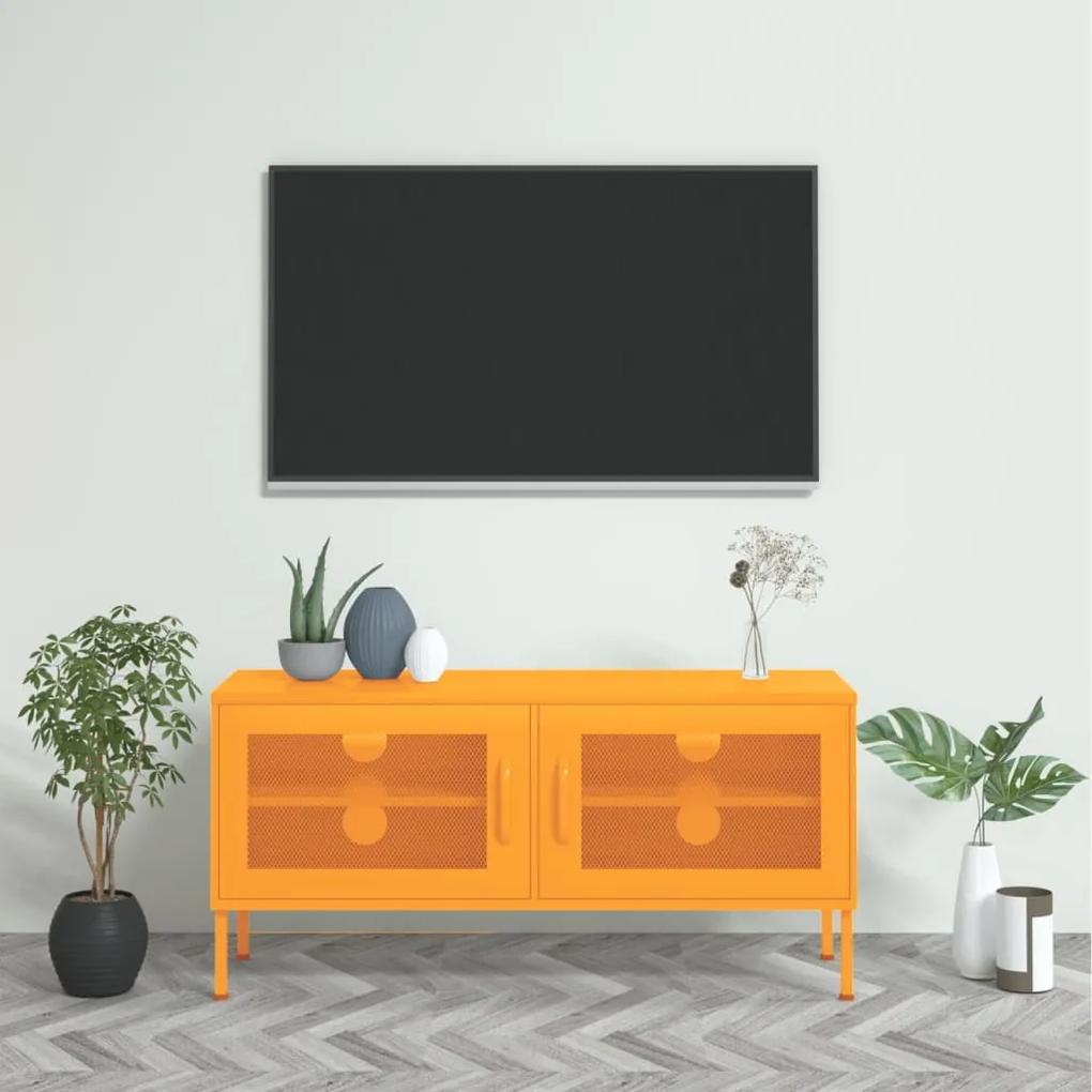 Comoda TV, galben mustar, 105x35x50 cm, otel 1, galben mustar