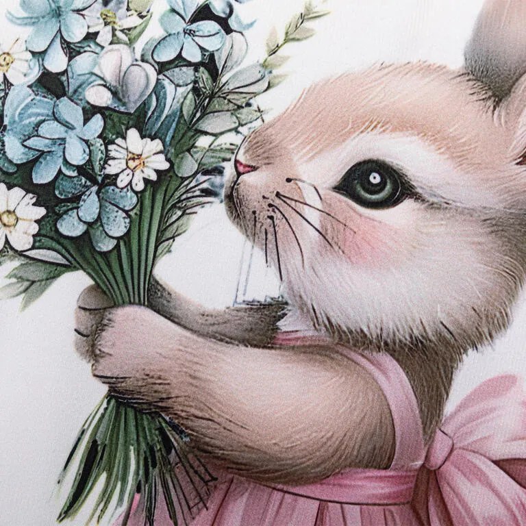 Set de 2 fețe pernuțe IEPURAȘ DRĂGUȚ 40 x 40 cm