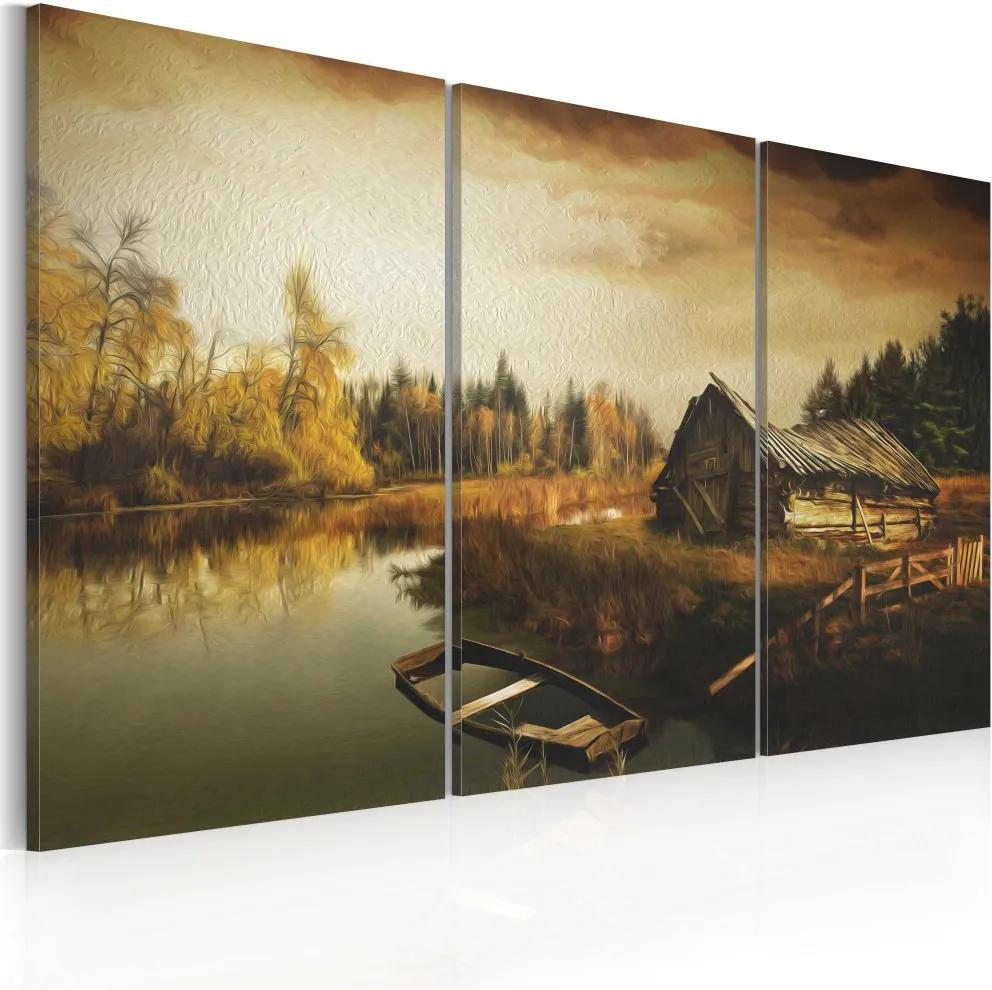Tablou Bimago - Idyllic Village - triptych 60x40 cm
