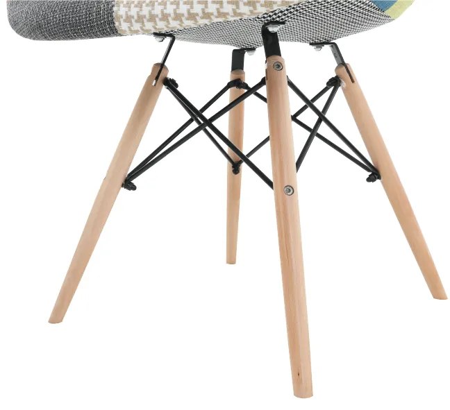 Fotoliu cu design Patchwork colorat / Fag , TOBO 3 NEW
