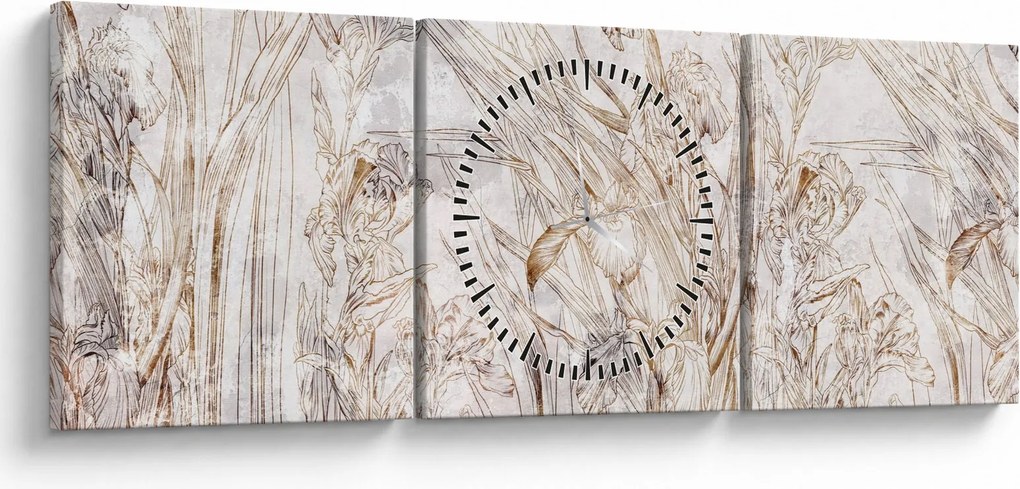 Tablou - Iris (cu ceas) (90x30 cm)