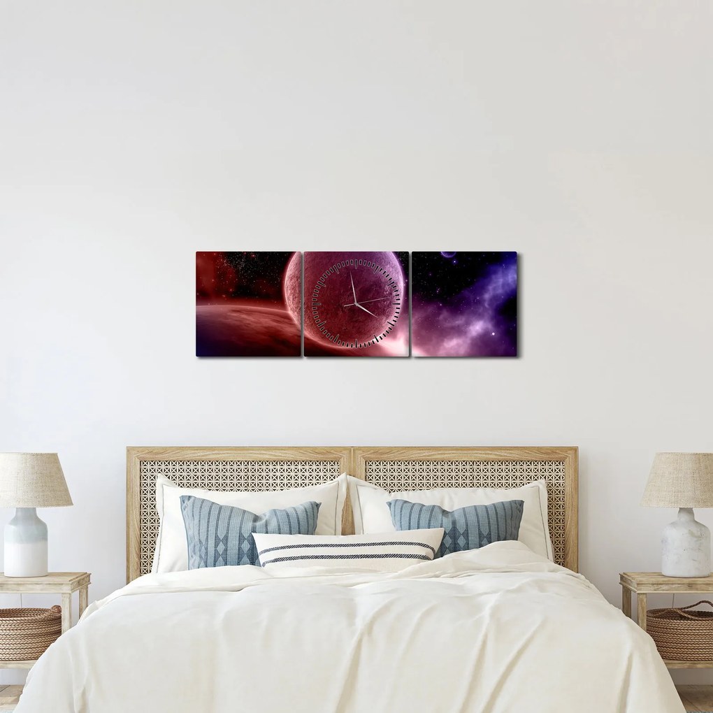 Tablou - Planetă (cu ceas) (90x30 cm)