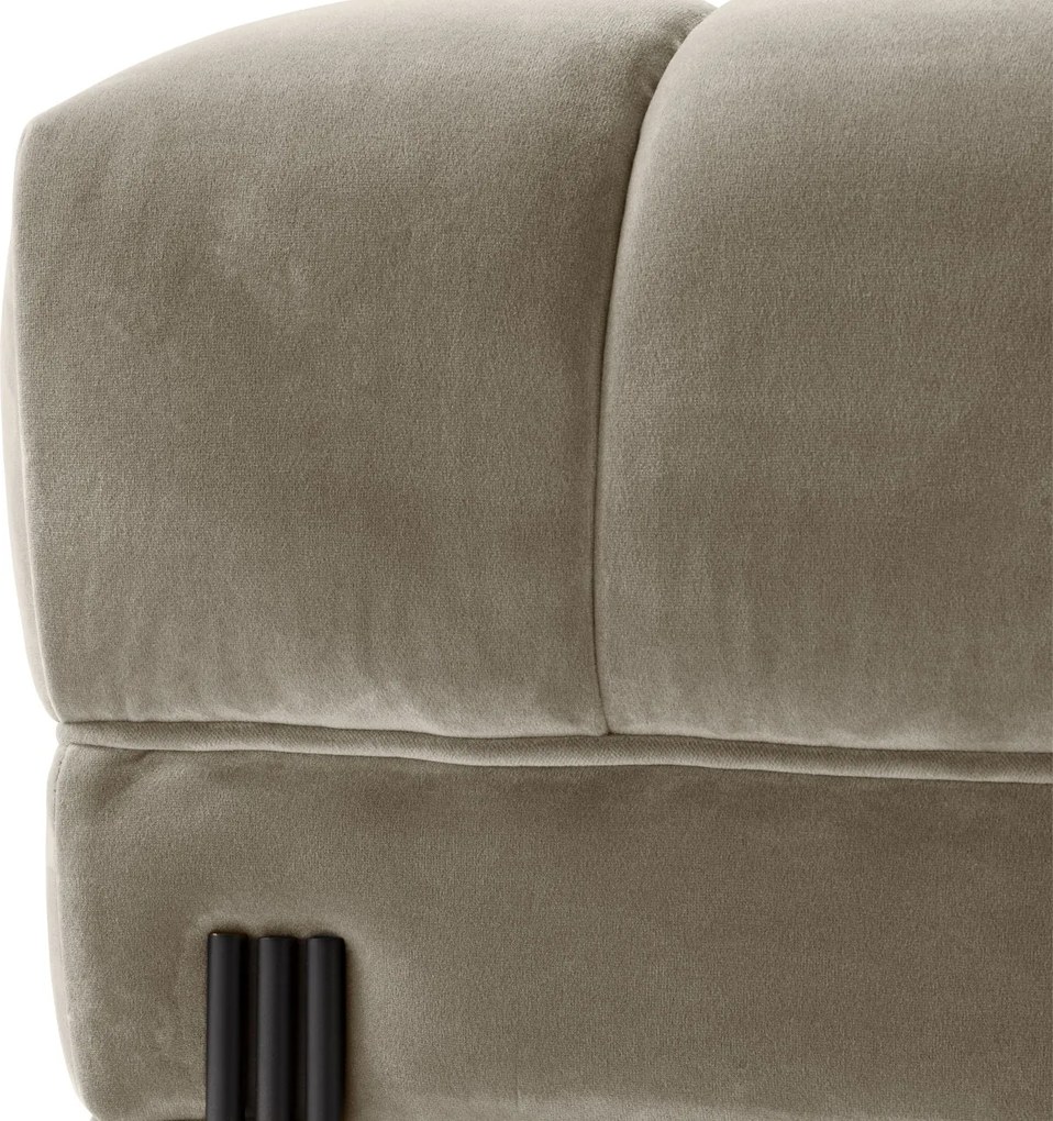 Taburete elegant design LUX Sienna, catifea greige 113199 HZ