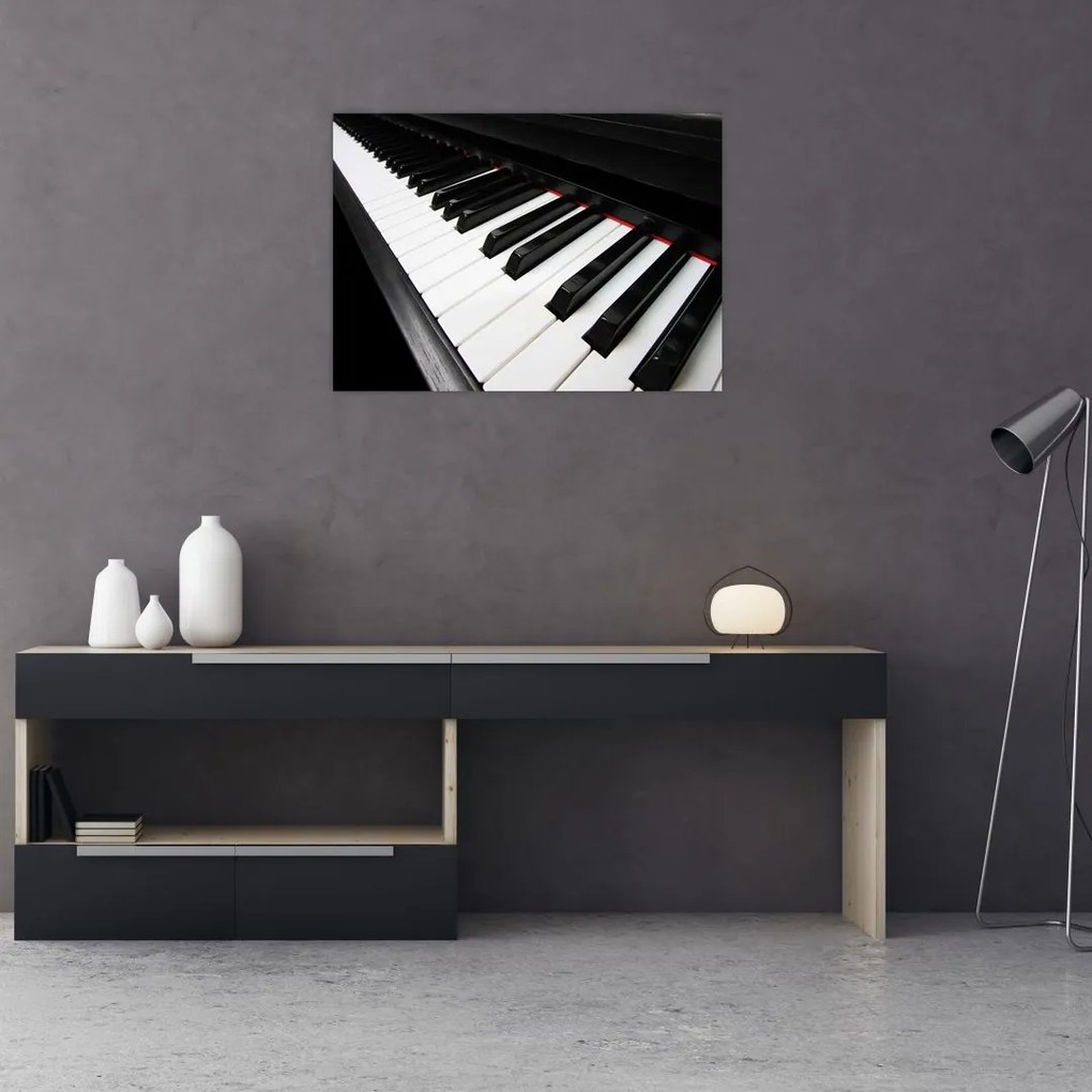Tablou pe sticlă ccu clapele de pian (70x50 cm)