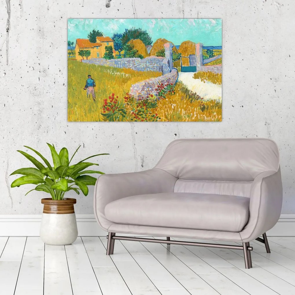 Tablou - Vincent van Gogh, Farmhouse in Provence, reproducere (90x60 cm)