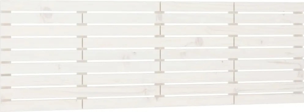 vidaXL Tăblie de pat pentru perete, alb, 166x3x63 cm, lemn masiv pin