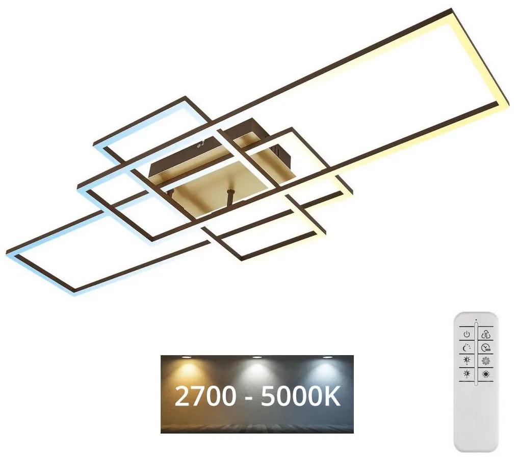 Lustră LED dimabilă aplicată FRAME LED/51W/230V maro/auriu Brilo + telecomandă