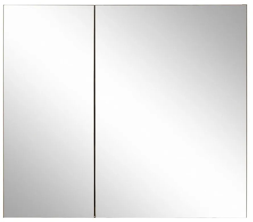 Dulap de baie în culoare naturală suspendat/cu oglindă cu aspect de lemn de stejar 80x70 cm Wisla – Støraa