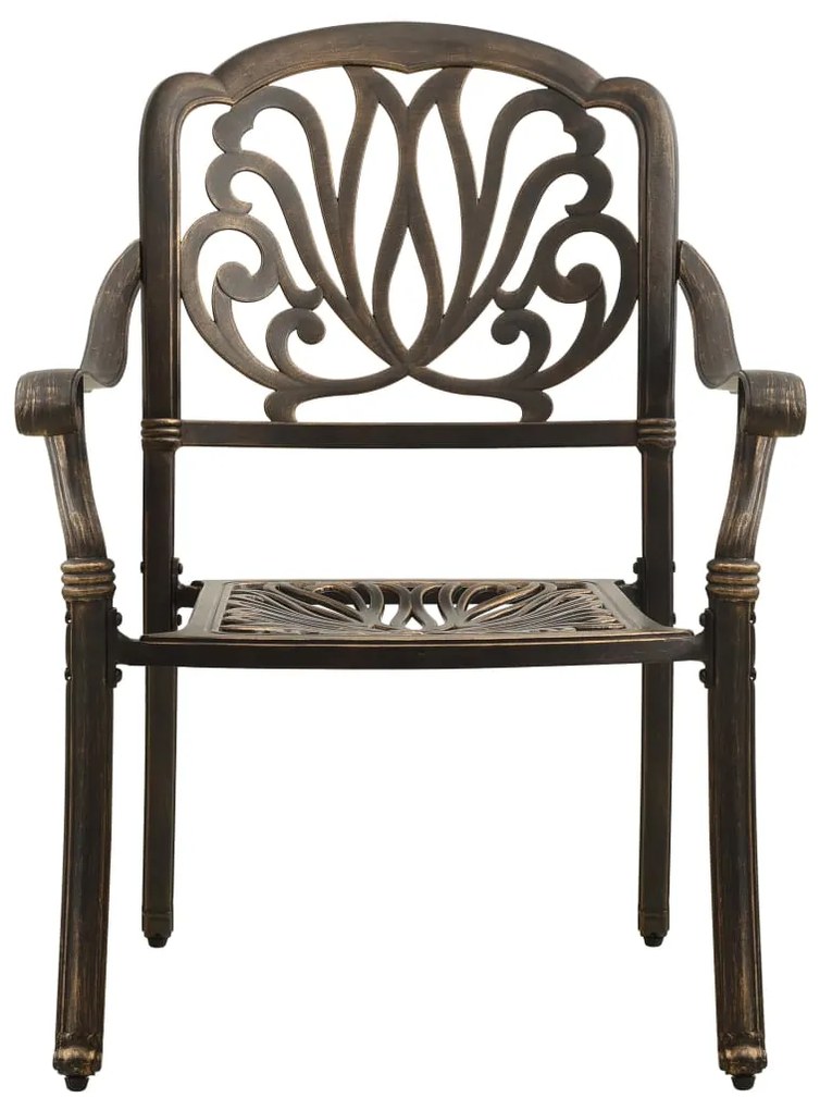 Set mobilier bistro, 3 piese, bronz, aluminiu turnat Bronz, 3