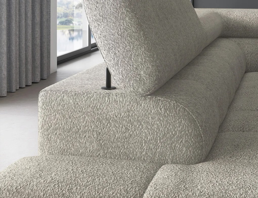 Coltar extensibil stanga 5 locuri ELTAP, LT-20ROY, Ferucce, 276x200x93 cm, lemn/poliester, bej deschis