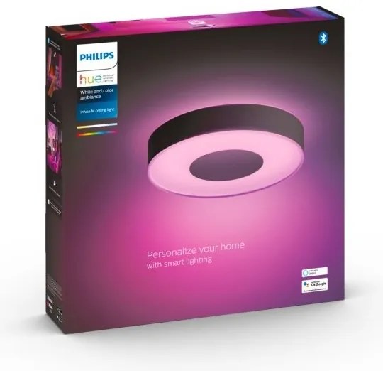 Philips Hue plafonieră LED RGB dimabilă, 33,5W/230V, Ø 381 mm, neagră