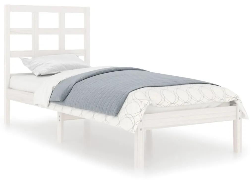 3105456 vidaXL Cadru de pat, alb, 90x200 cm, lemn masiv
