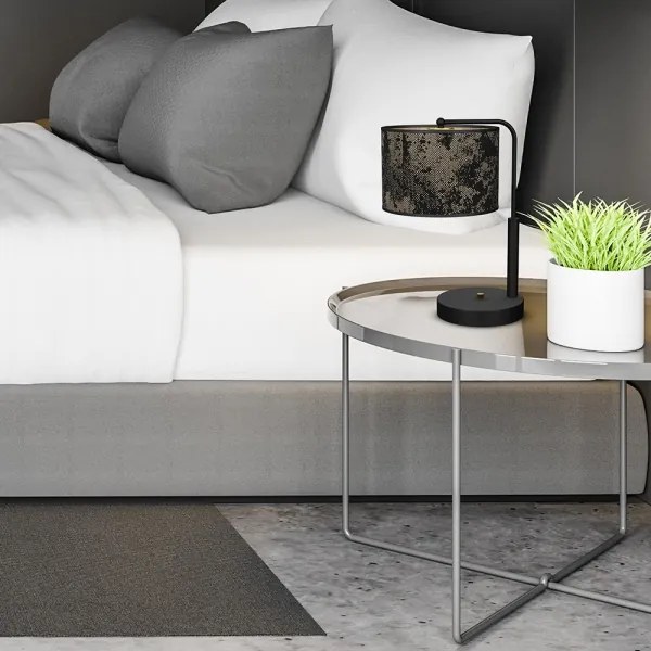 Lampă de masă SATINO 1xE27/60W/230V neagră/aurie