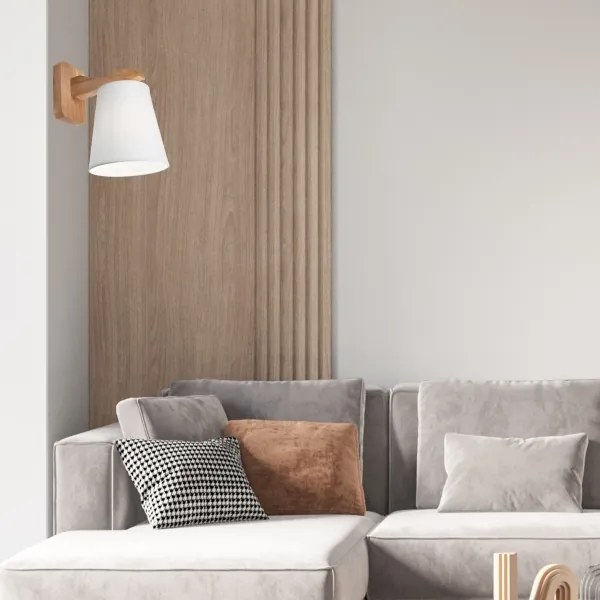 Aplică ANDREA 1xE27/60W/230V stejar/albă