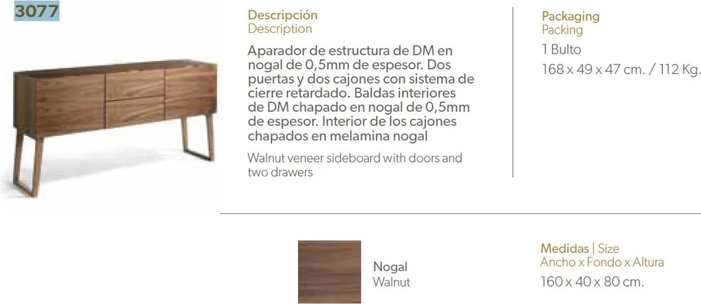 Comoda eleganta design modern Walnut AC-CP1702-E