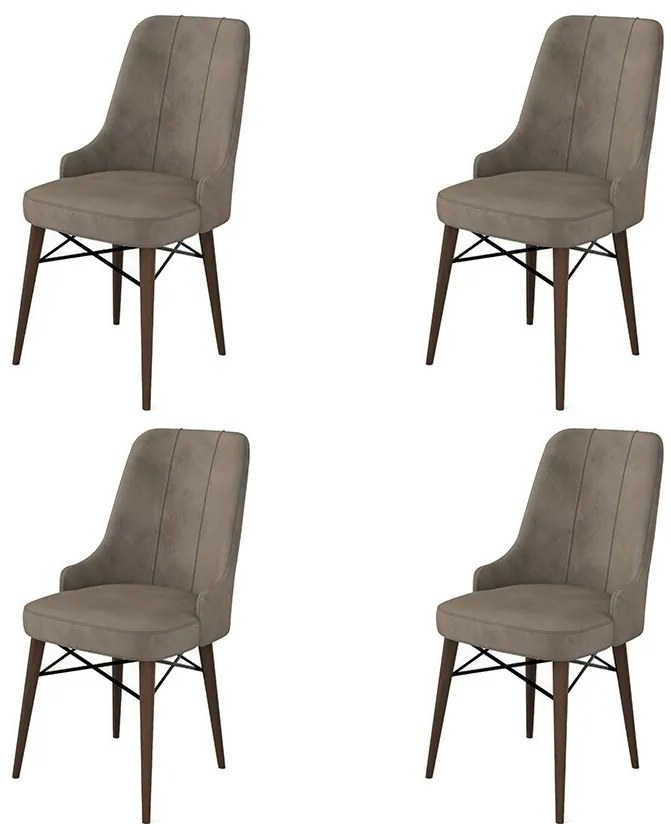Set de scaune de sufragerie Pare Cappuccino șiBrown, 4 buc.