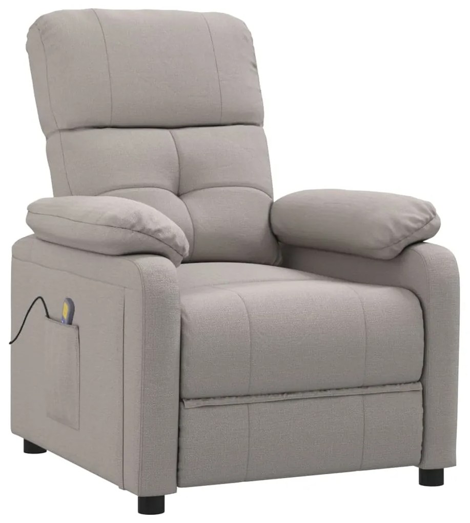 289680 vidaXL Scaun de masaj, taupe, țesătură