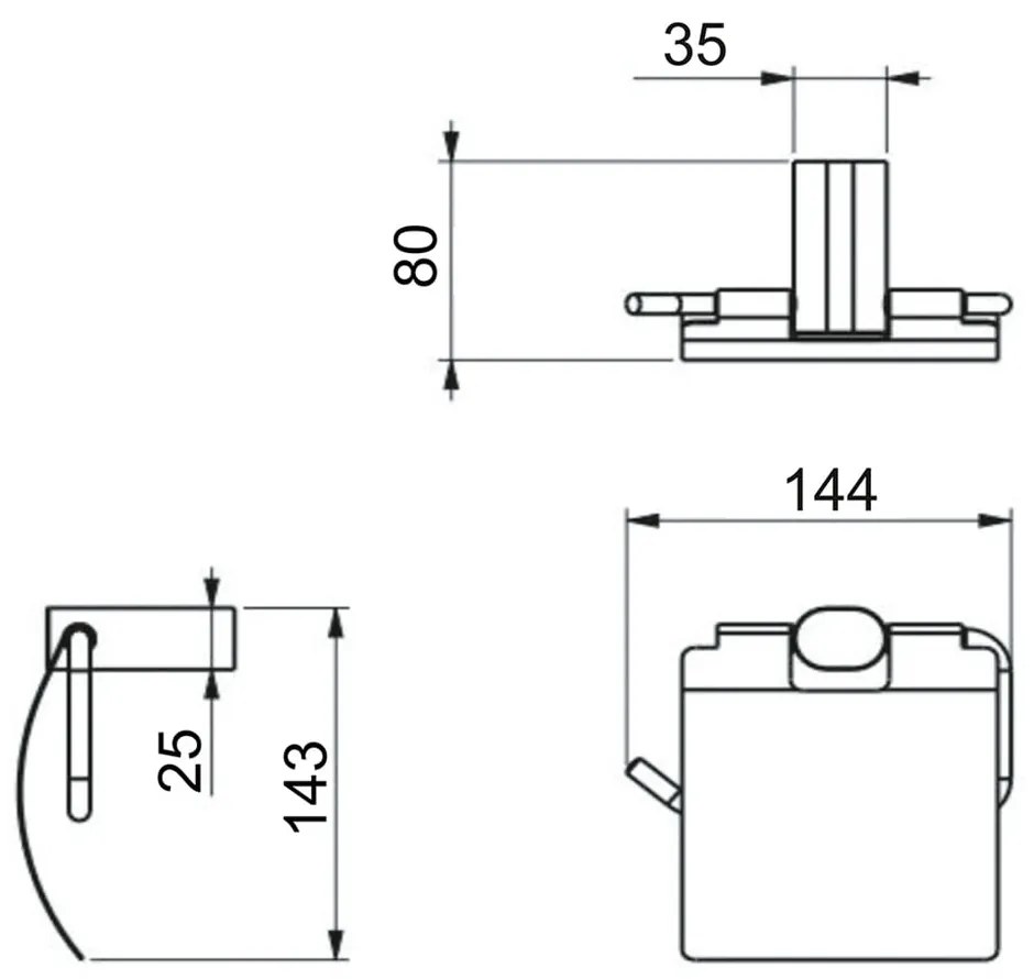 Suport pentru hârtie igienică alb de montat pe perete din alamă Flori – Sapho