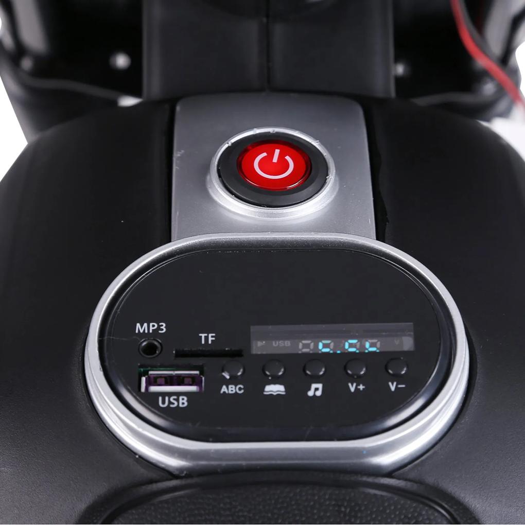 Motoreta Jucarie HOMCOM Suspensie Dubla Muzica si Lumini pentru Copii de la 3 la 8 ani Albastru Deschis | Aosom RO