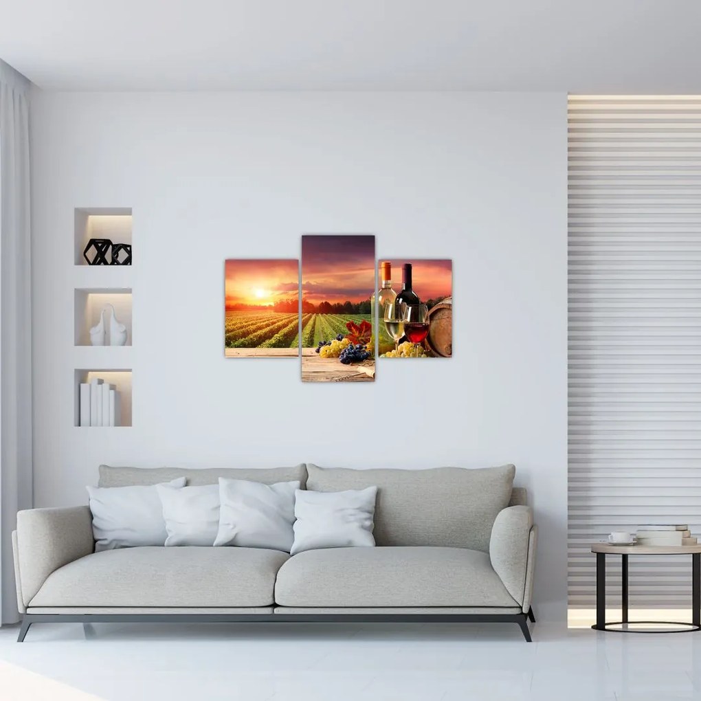 Tablou cu vie și vin (90x60 cm)