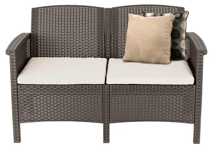 Canapea de grădină Venus cu 2 locuri, culoare cappuccino