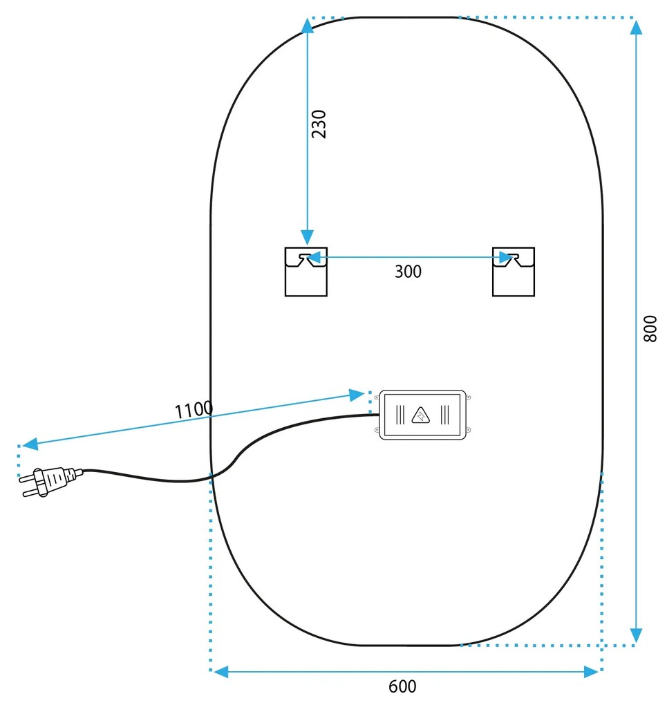 Oglinda LED P10408 Crom 80x60cm, Rea