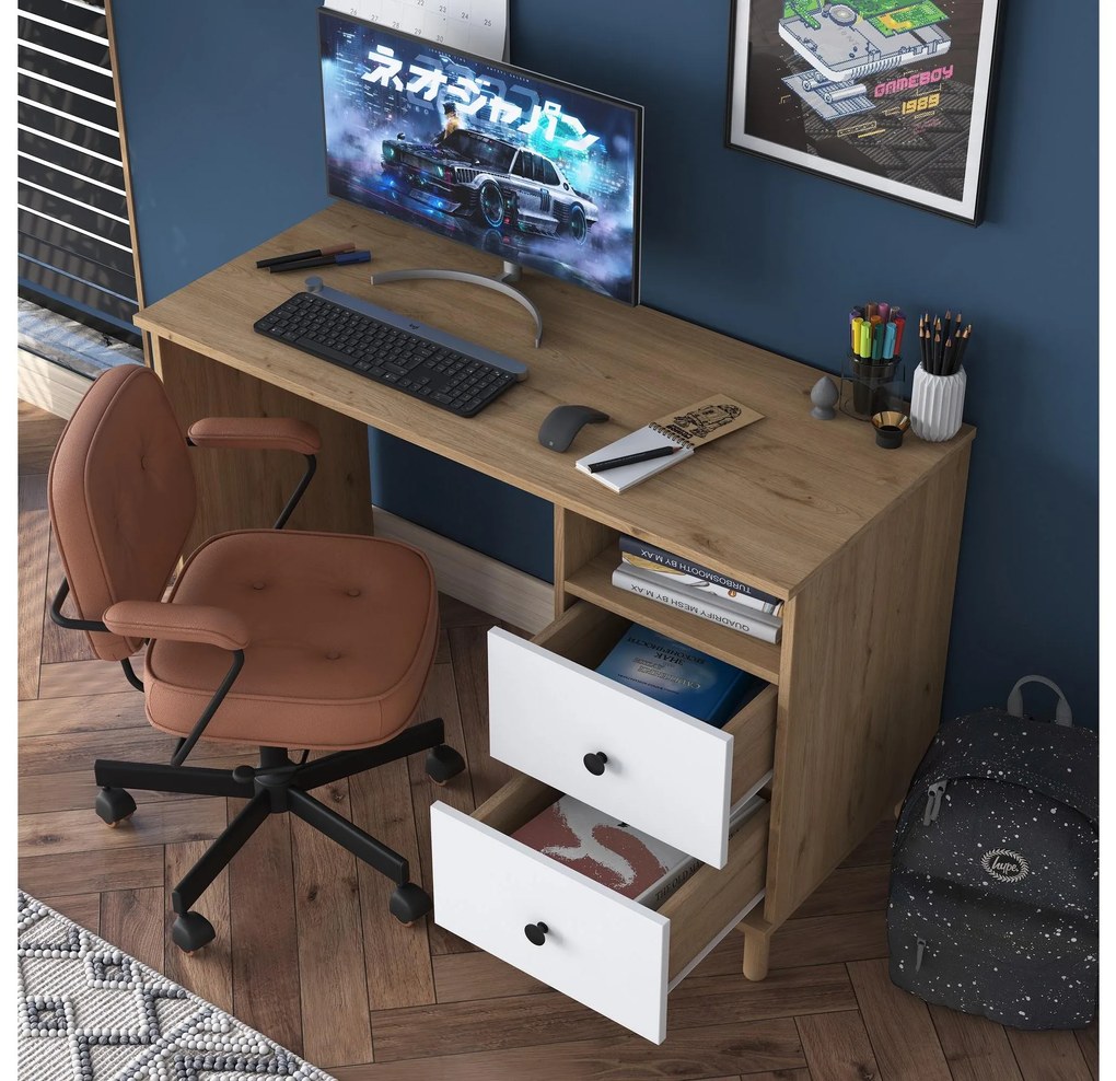 Masă PC Sikine 3 (Nuc + alb) . 1094988