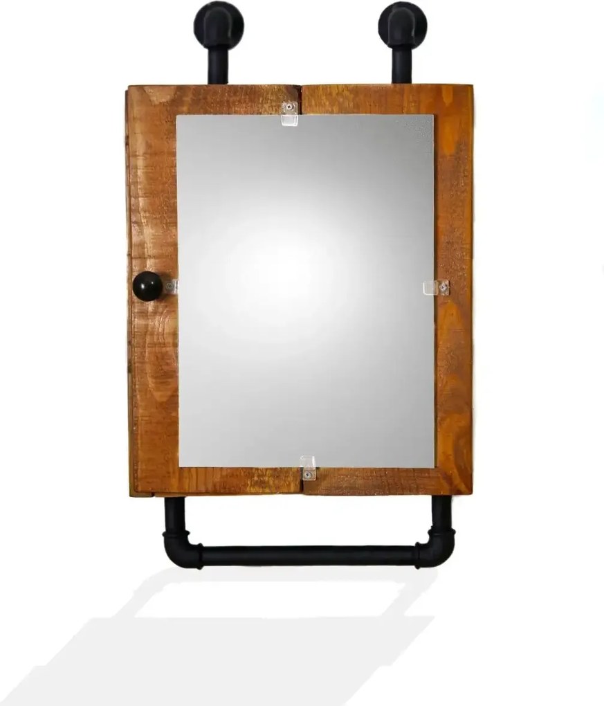 Dulap baie cu oglinda si etajera Calypso Homs, nuc-negru, 45 X 15 X 35 cm,10151