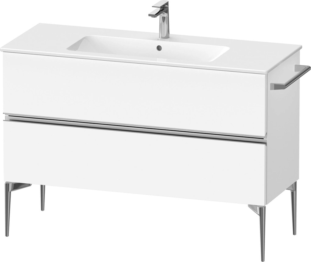 Duravit Sivida dulap 121x47.7x59.1 cm sub chiuveta pe perete alb-crom SV4646010180000