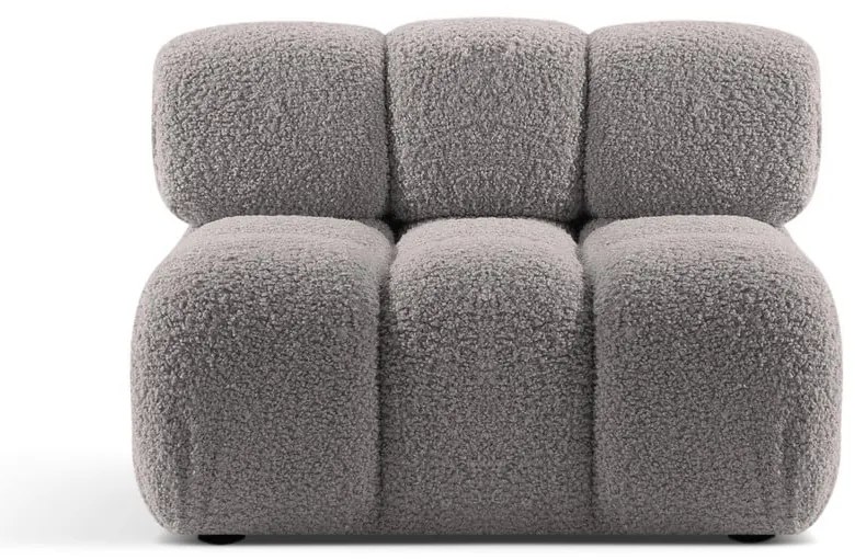 Modul pentru canapea modulară gri deschis cu tapițerie din țesătură bouclé (de mijloc) Bellis – Micadoni Home