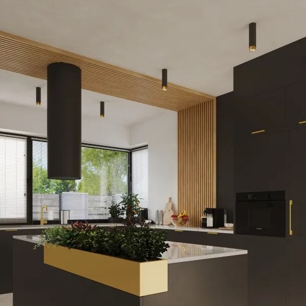 Spot Sollux SL.1411 NERO 1xGU10/10W/230V 22,5 cm negru/auriu