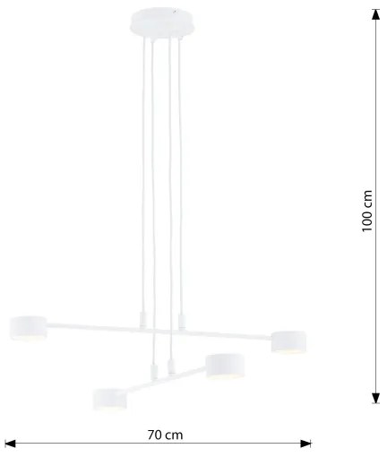 Lustră pe cablu MODUS 4xGX53/10W/230V alb
