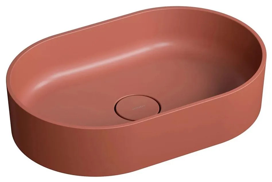 OMNIRES OVOUNTE - Lavoar pe blat OVO 55x36 cm dolomit/teracotă mată