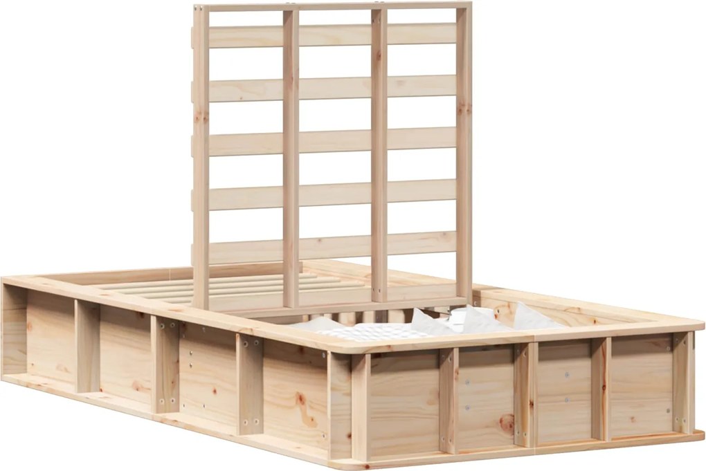 vidaXL Cadru de pat Maroniu cerat 75 x 190 cm Lemn de pin masiv