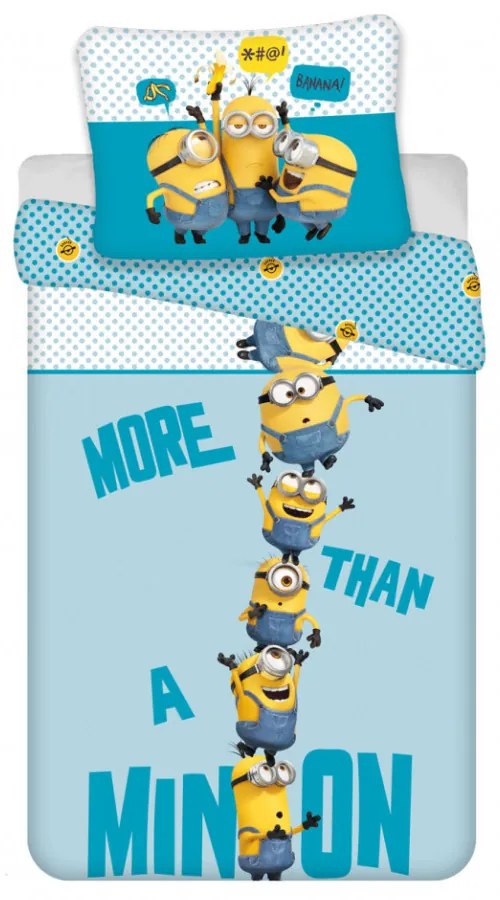 Lenjerie de pat copii din microfibra MINIONS 2 BLUE albastru Dimensiune lenjerie de pat: 70 x 90 cm | 140 x 200 cm