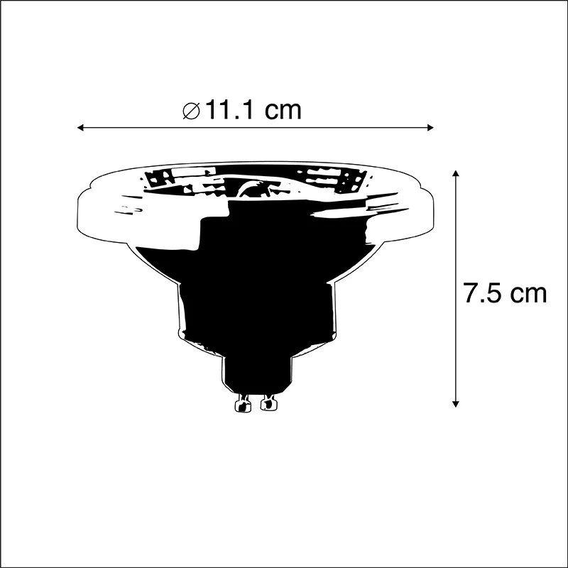 Set de 5 becuri LED reglabile GU10 AR111 11W 810lm 2700K