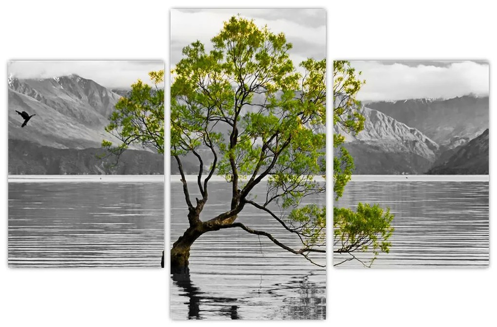 Tablou copacului în mijlocul lacului (90x60 cm)