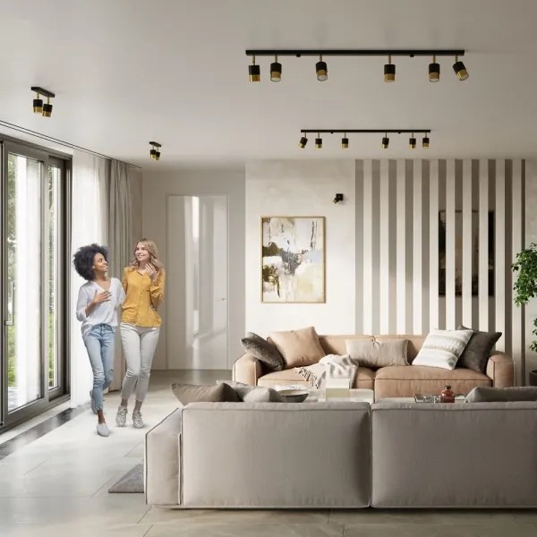 Spot NERO 3xGU10/40W/230V negru/auriu Sollux SL.1071