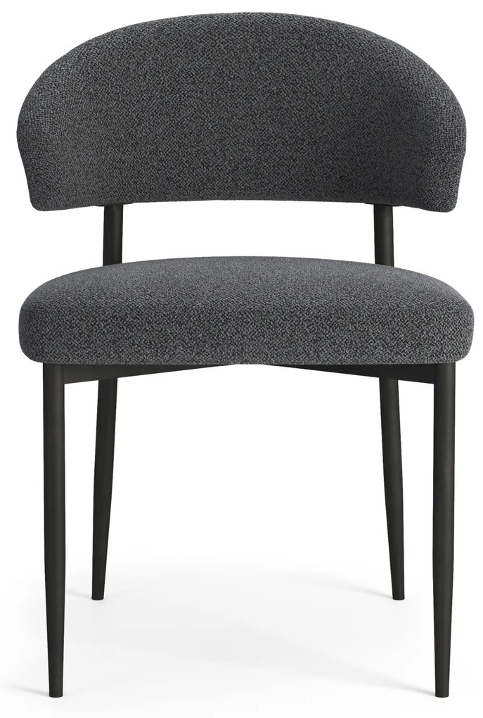 MAZZONI EXPORT IRIS Antracit [Gri închis] (material Monza 130) - SCAUN MODERN TAPIȚAT BOUCLÉ PENTRU SALON/SUFRAGERIE LOFT