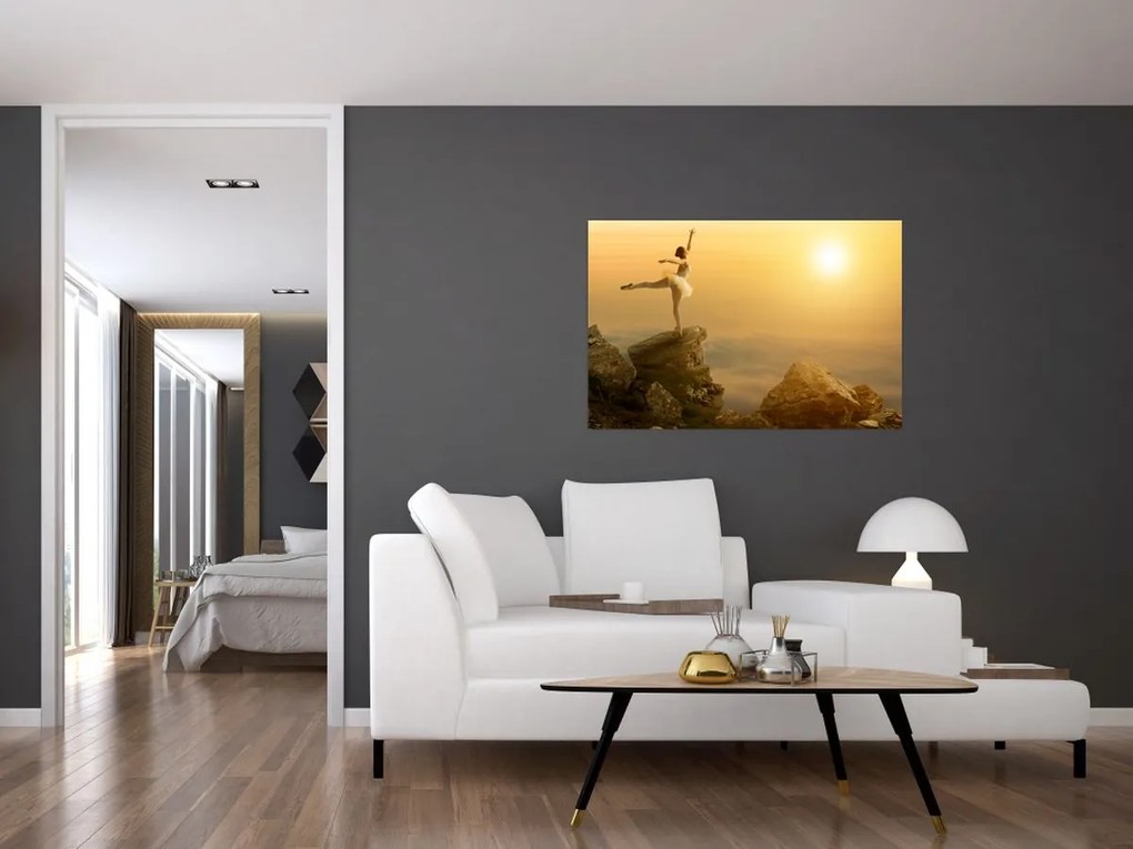 Tablou - Balerină pe stâncă (90x60 cm)