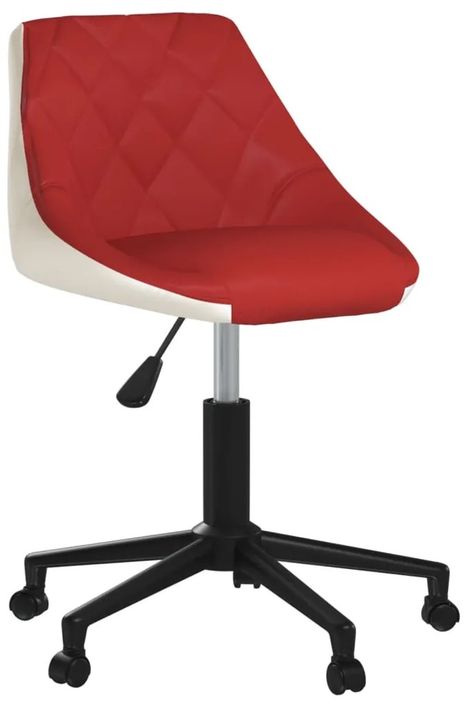 3088983 vidaXL Scaune de bucătărie pivotante, 4 buc, roșu vin&alb, piele eco